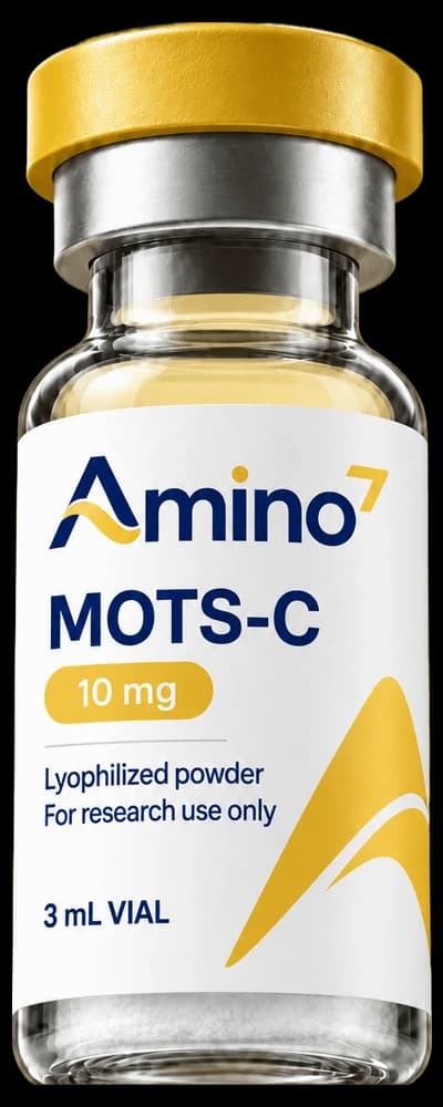 Fiole de MOTS-C Amino7, photo de laboratoire