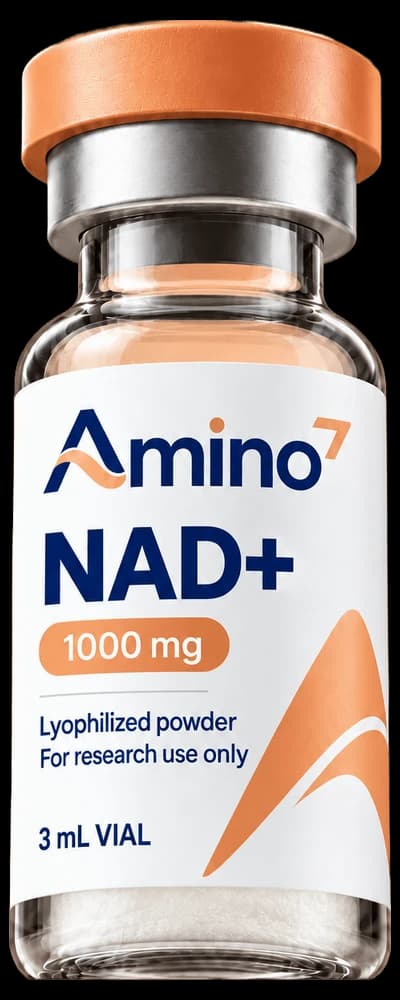 Fiole de NAD+ Amino7, photo de laboratoire